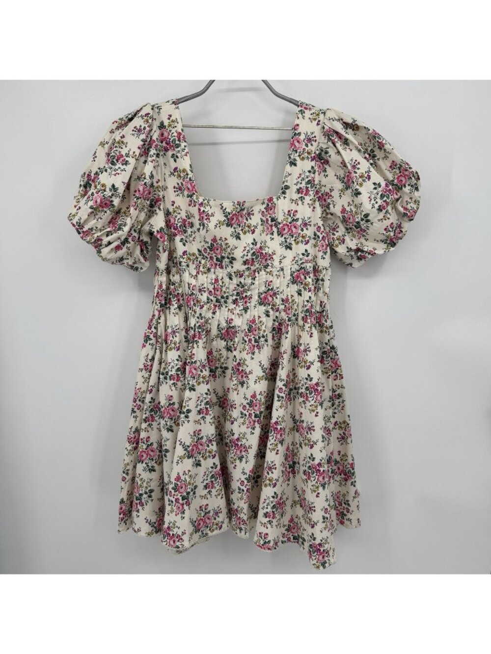 Hyacinth House by Tuckernuck Floral Puff Sleeve Mini Dress size L